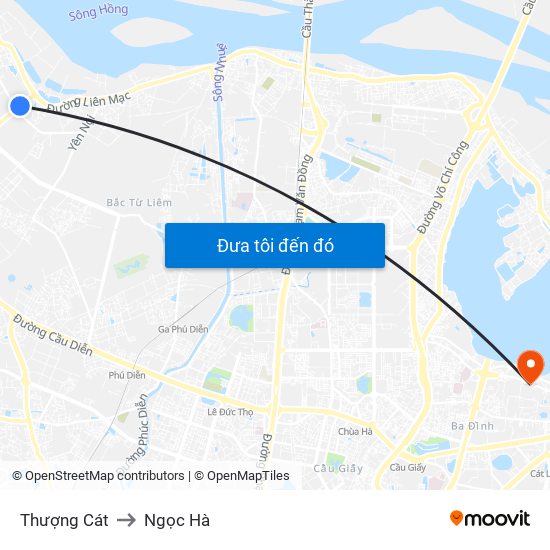 Thượng Cát to Ngọc Hà map