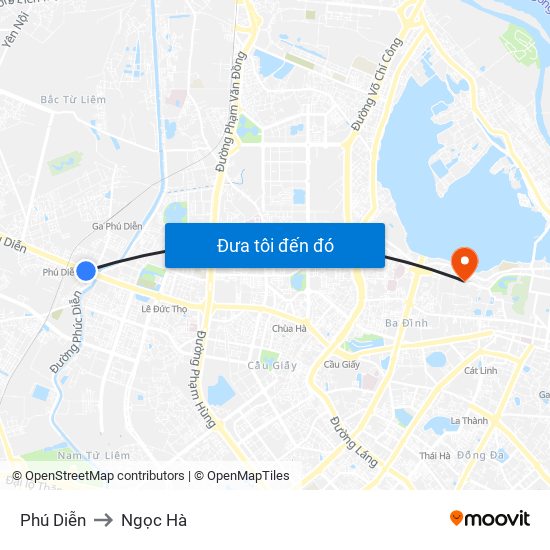 Phú Diễn to Ngọc Hà map