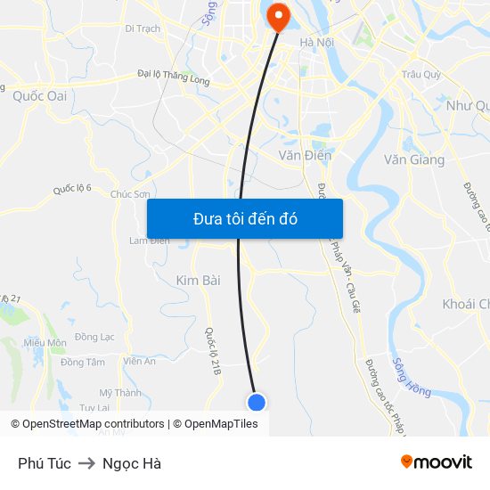 Phú Túc to Ngọc Hà map