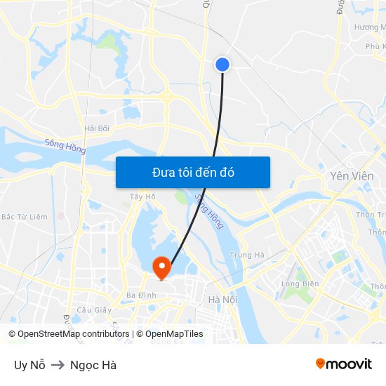 Uy Nỗ to Ngọc Hà map