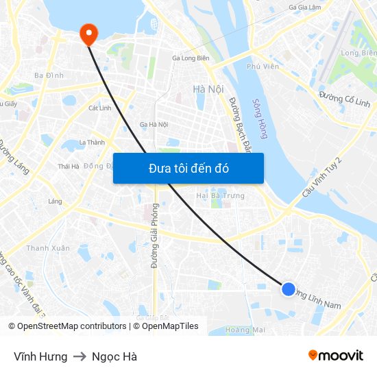 Vĩnh Hưng to Ngọc Hà map