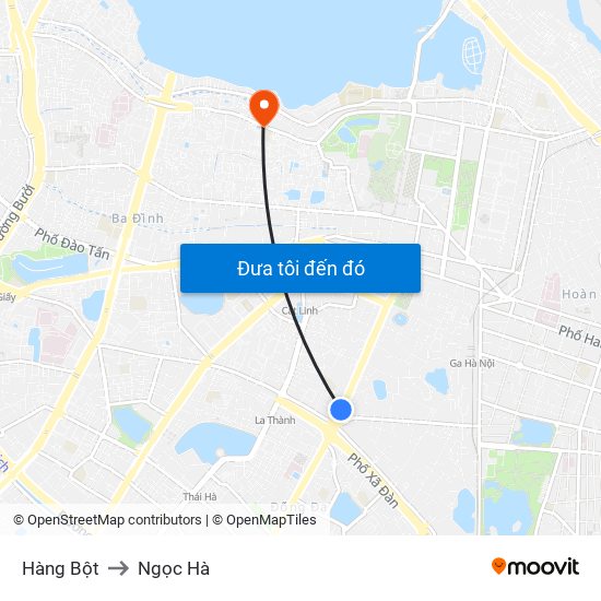 Hàng Bột to Ngọc Hà map