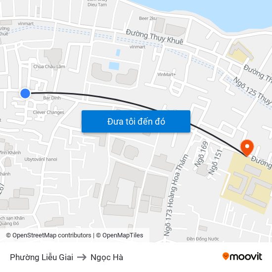 Phường Liễu Giai to Ngọc Hà map