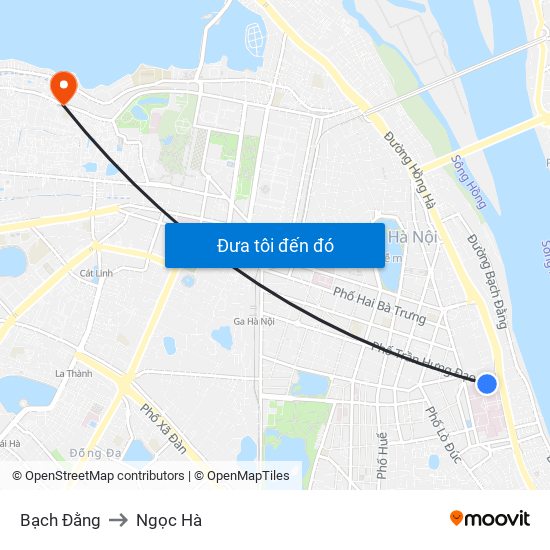 Bạch Đằng to Ngọc Hà map