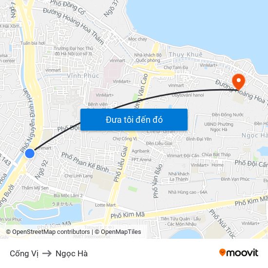 Cống Vị to Ngọc Hà map