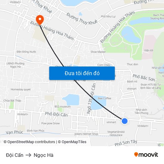 Đội Cấn to Ngọc Hà map