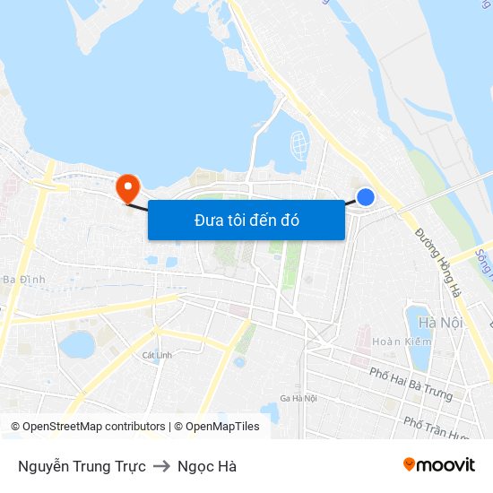 Nguyễn Trung Trực to Ngọc Hà map