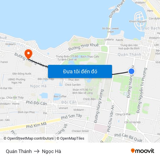 Quán Thánh to Ngọc Hà map