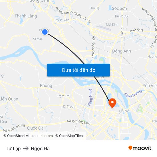 Tự Lập to Ngọc Hà map