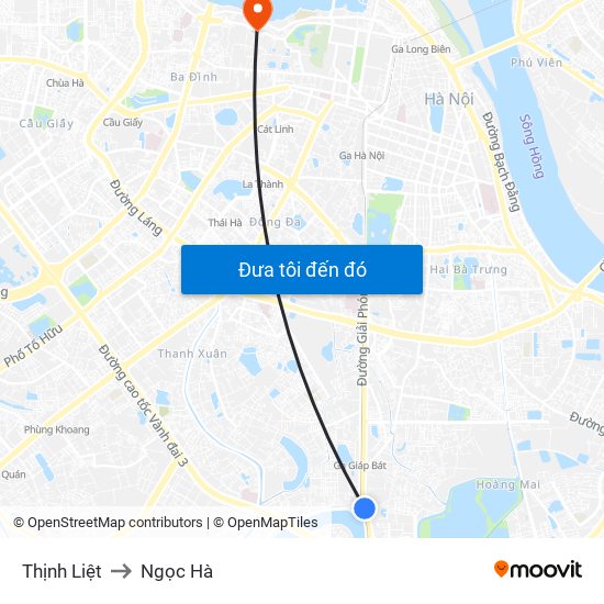 Thịnh Liệt to Ngọc Hà map