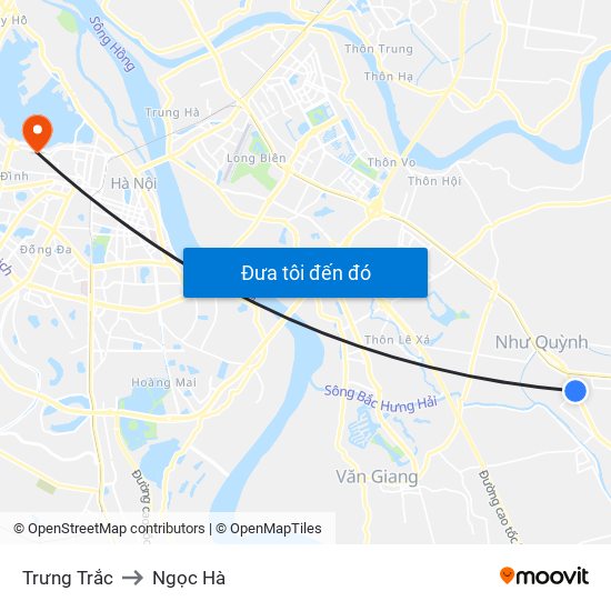 Trưng Trắc to Ngọc Hà map