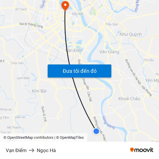 Vạn Điểm to Ngọc Hà map