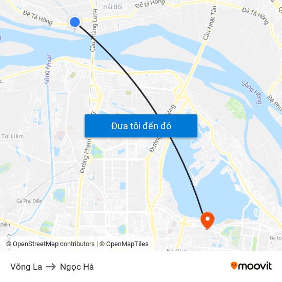 Võng La to Ngọc Hà map