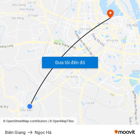 Biên Giang to Ngọc Hà map