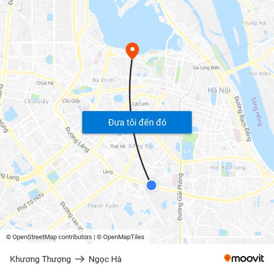 Khương Thượng to Ngọc Hà map