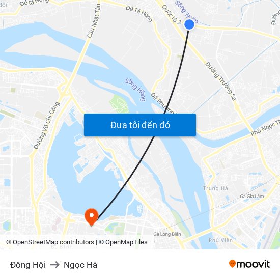 Đông Hội to Ngọc Hà map