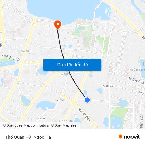 Thổ Quan to Ngọc Hà map
