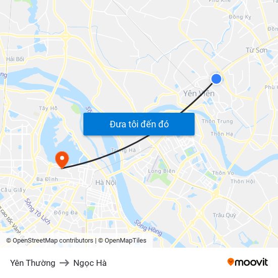 Yên Thường to Ngọc Hà map