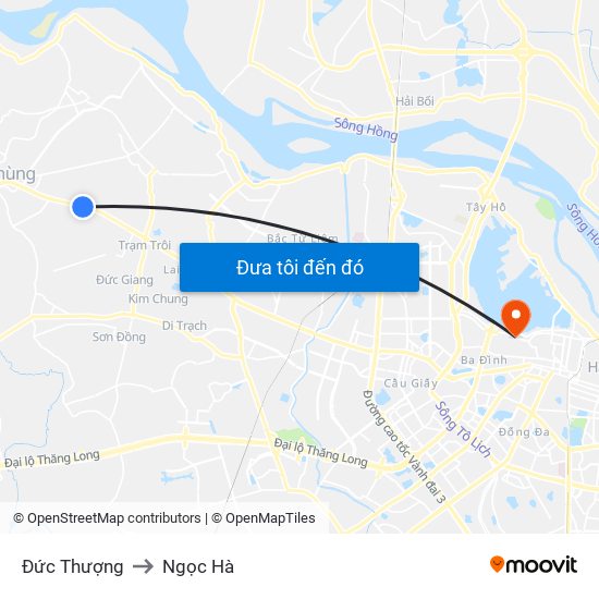 Đức Thượng to Ngọc Hà map