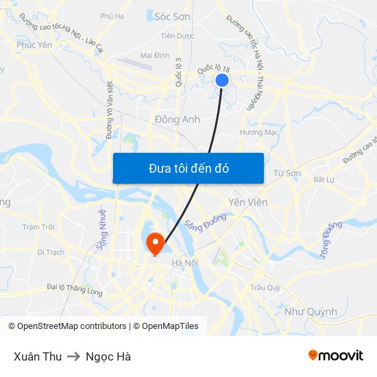 Xuân Thu to Ngọc Hà map