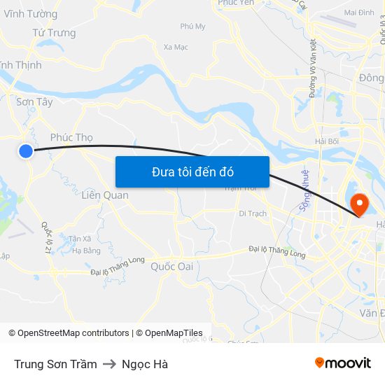 Trung Sơn Trầm to Ngọc Hà map