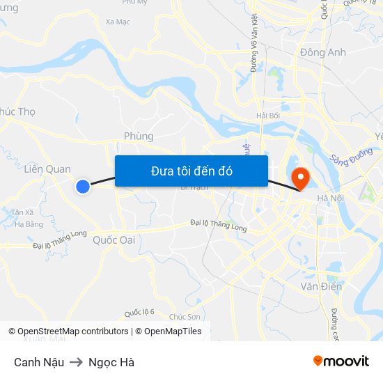 Canh Nậu to Ngọc Hà map