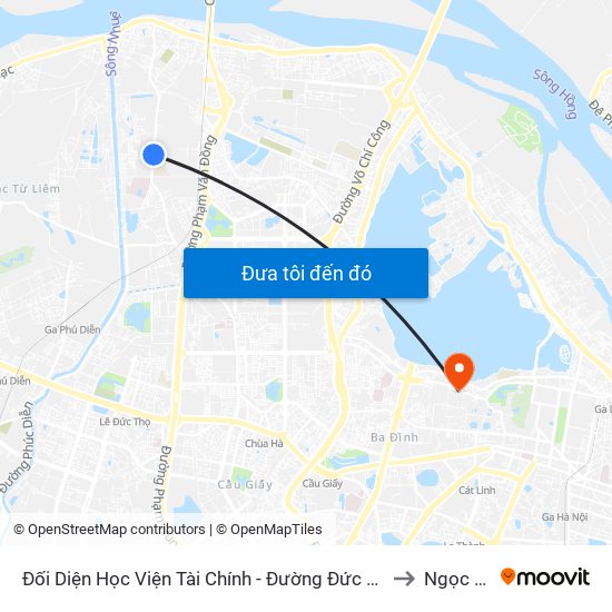 Đối Diện Học Viện Tài Chính - Đường Đức Thắng to Ngọc Hà map