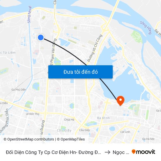 Đối Diện Công Ty Cp Cơ Điện Hn- Đường Đức Thắng to Ngọc Hà map