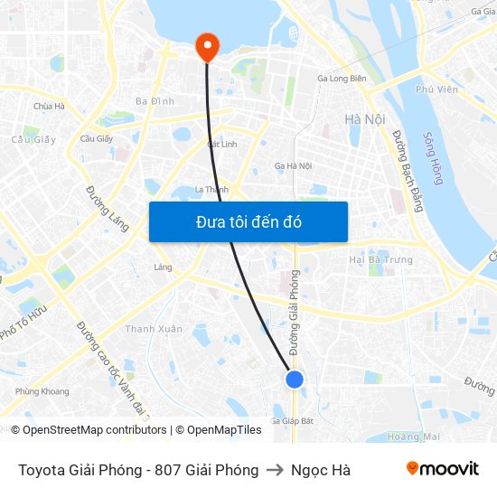 Toyota Giải Phóng - 807 Giải Phóng to Ngọc Hà map