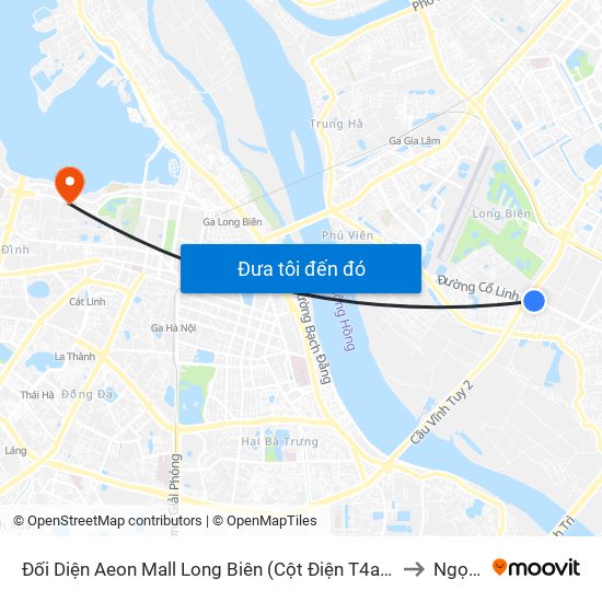 Đối Diện Aeon Mall Long Biên (Cột Điện T4a/2a-B Đường Cổ Linh) to Ngọc Hà map