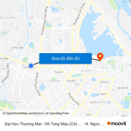 Đại Học Thương Mại - Hồ Tùng Mậu (Cột Sau) to Ngọc Hà map