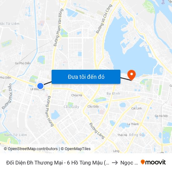 Đối Diện Đh Thương Mại - 6 Hồ Tùng Mậu (Cột Sau) to Ngọc Hà map