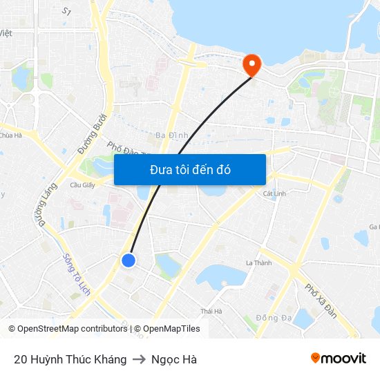 20 Huỳnh Thúc Kháng to Ngọc Hà map