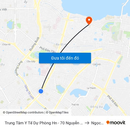 Trung Tâm Y Tế Dự Phòng Hn - 70 Nguyễn Chí Thanh to Ngọc Hà map