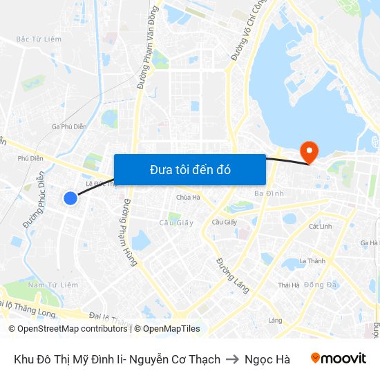 Khu Đô Thị Mỹ Đình Ii- Nguyễn Cơ Thạch to Ngọc Hà map