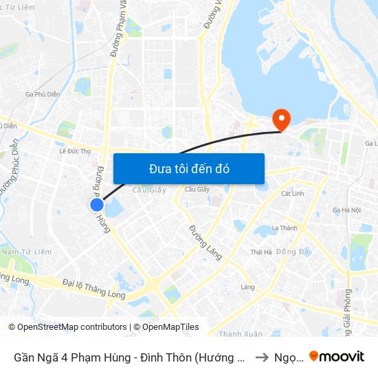 Gần Ngã 4 Phạm Hùng - Đình Thôn (Hướng Đi Khuất Duy Tiến)-Cột Sau to Ngọc Hà map