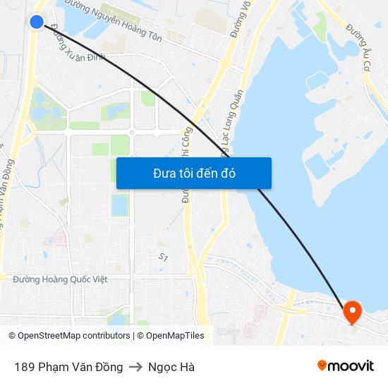 189 Phạm Văn Đồng to Ngọc Hà map
