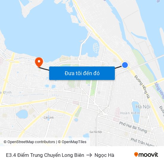 E3.4 Điểm Trung Chuyển Long Biên to Ngọc Hà map