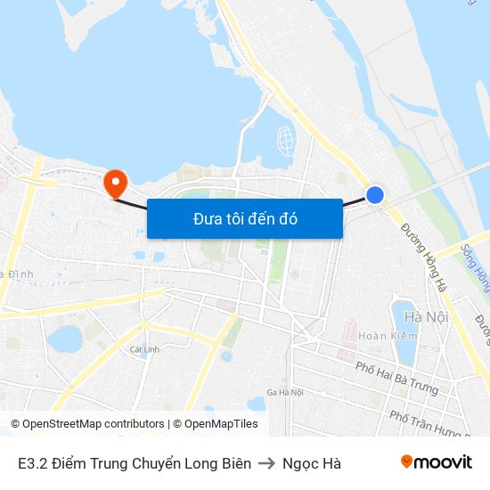 E3.2 Điểm Trung Chuyển Long Biên to Ngọc Hà map