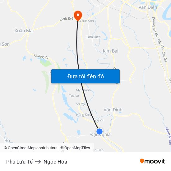 Phù Lưu Tế to Ngọc Hòa map