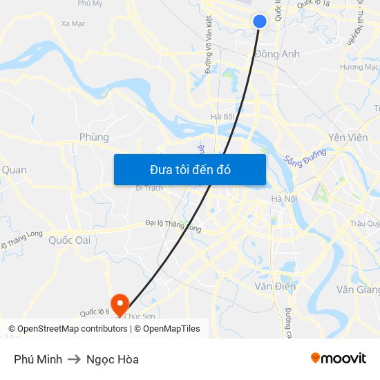 Phú Minh to Ngọc Hòa map