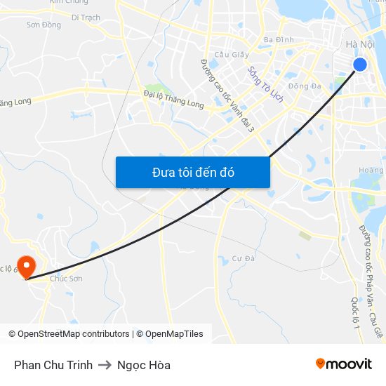 Phan Chu Trinh to Ngọc Hòa map