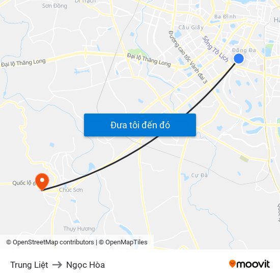 Trung Liệt to Ngọc Hòa map