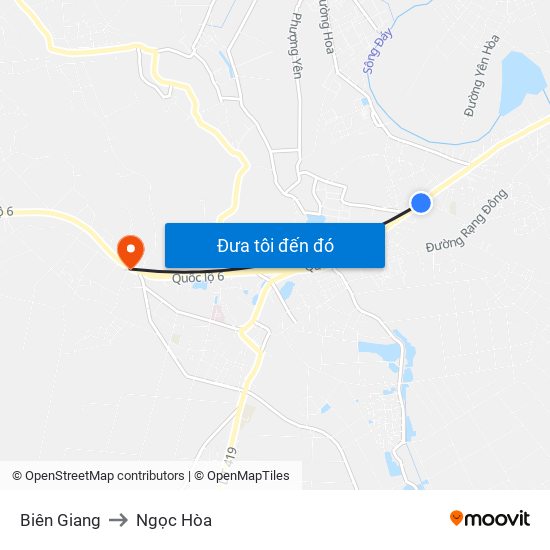 Biên Giang to Ngọc Hòa map