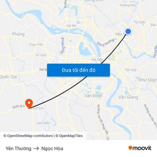 Yên Thường to Ngọc Hòa map