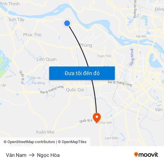 Vân Nam to Ngọc Hòa map