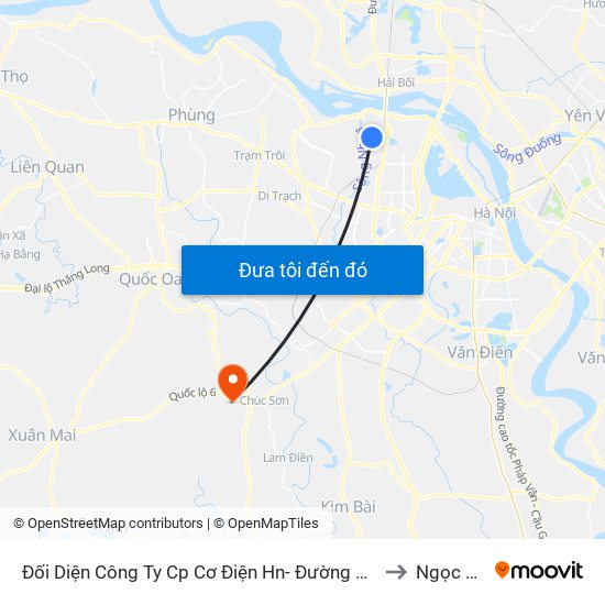 Đối Diện Công Ty Cp Cơ Điện Hn- Đường Đức Thắng to Ngọc Hòa map