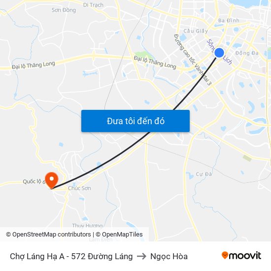 Chợ Láng Hạ A - 572 Đường Láng to Ngọc Hòa map