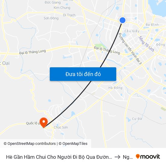 2b Phạm Văn Đồng to Ngọc Hòa map