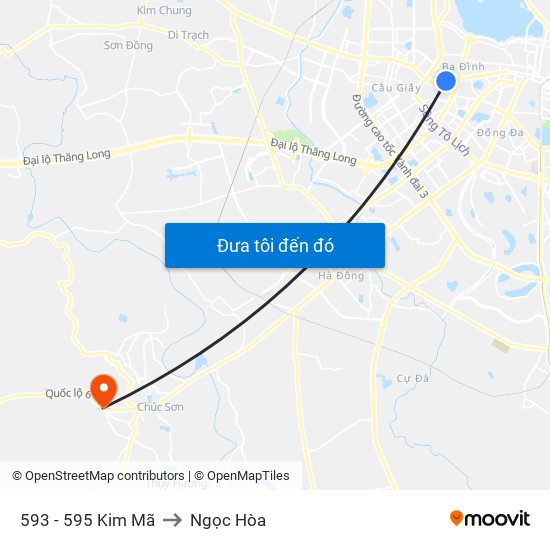 593 - 595 Kim Mã to Ngọc Hòa map